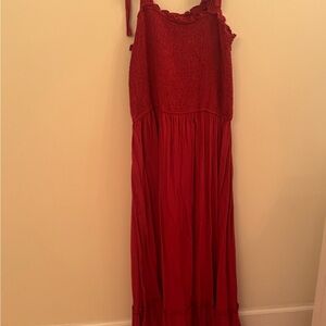 Casual Red Maxi Dress